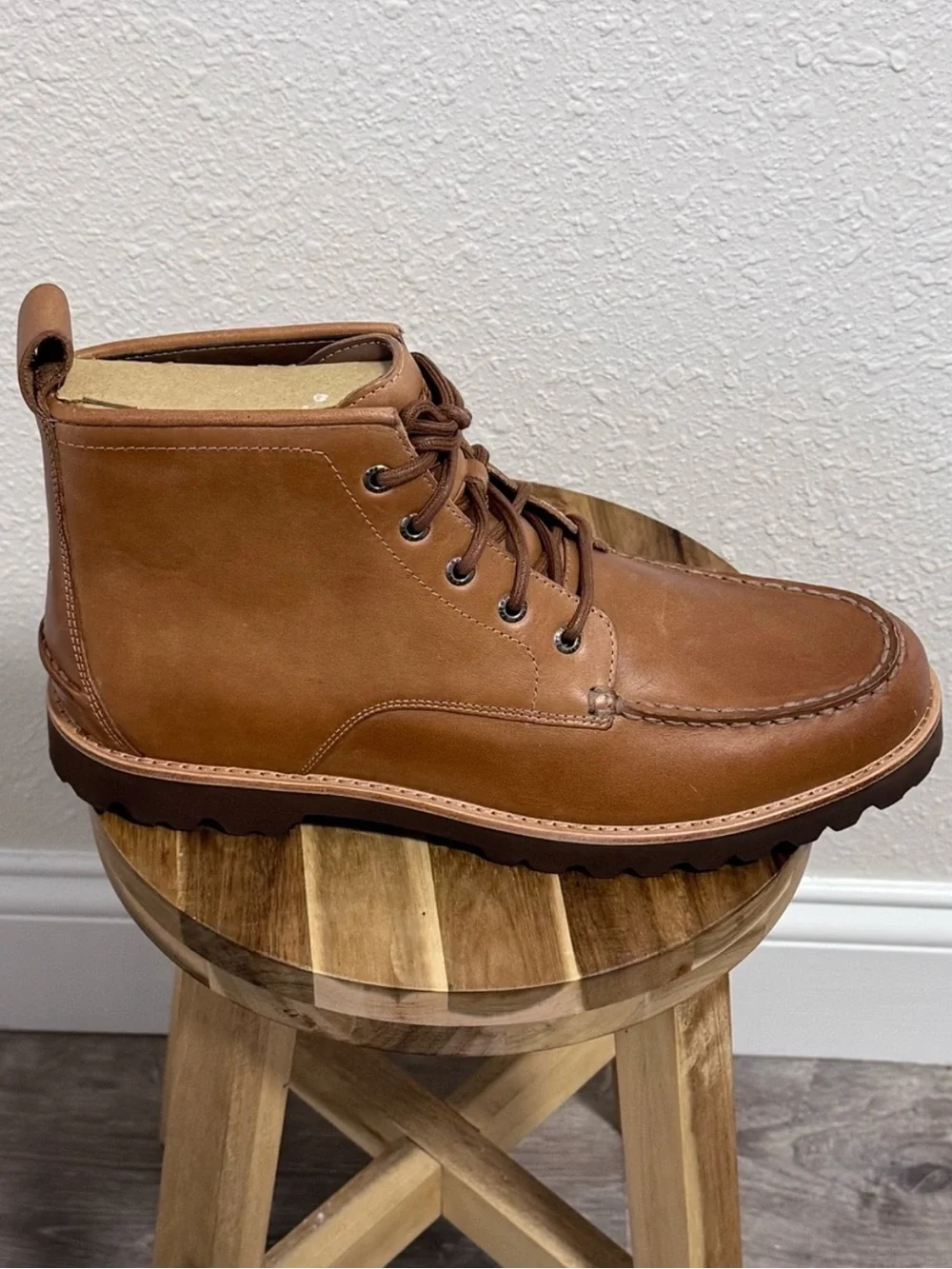 Sperry Newton Moc Toe Leather Boots Tan Bronzer Mens EU 46/US 12/UK 11 NIB